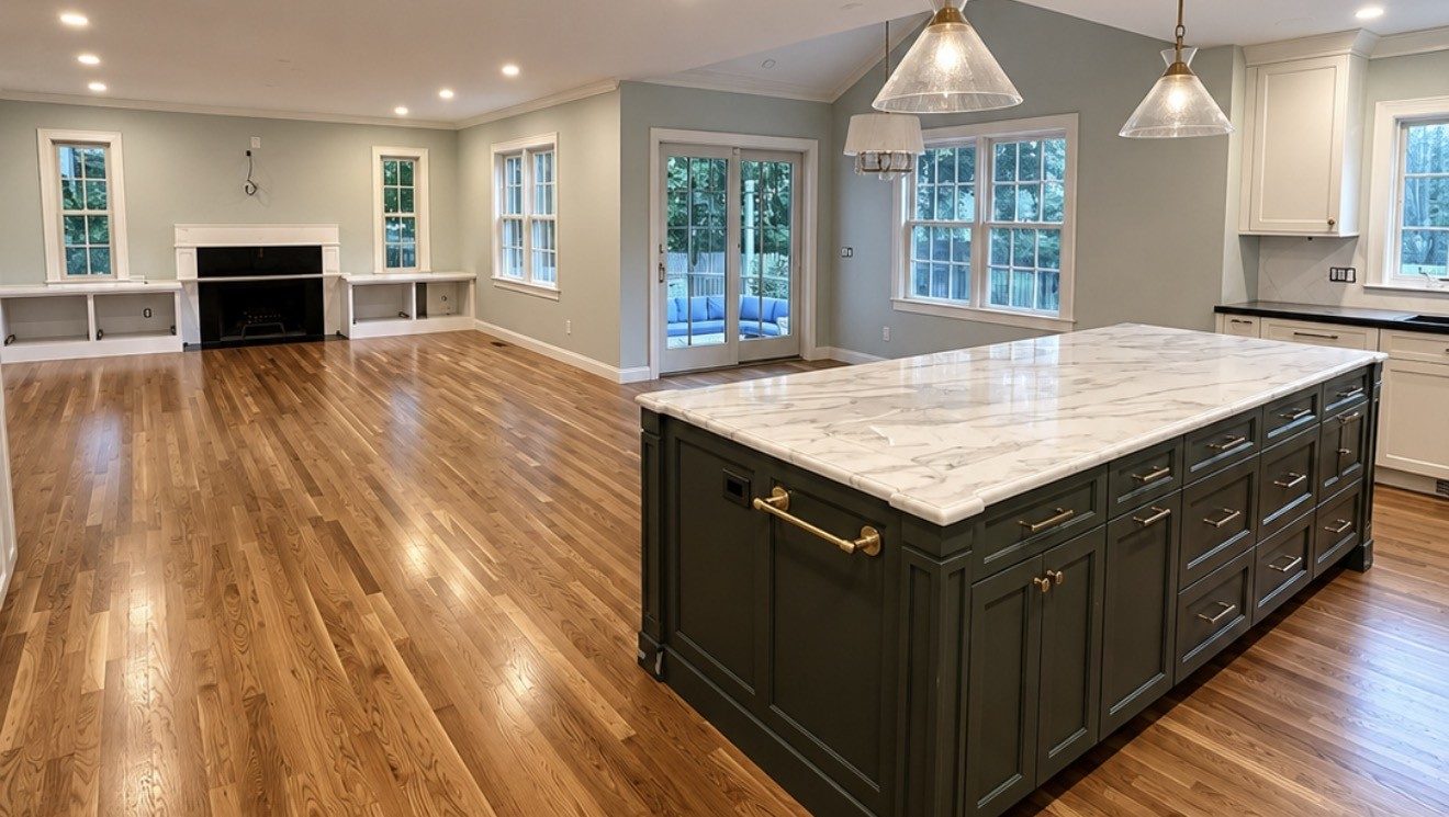 Open-concept kitchen and family room